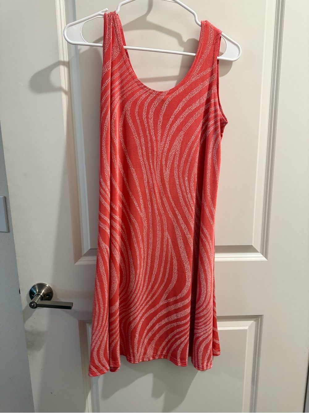 Chic Coral Patterned Mini Dress